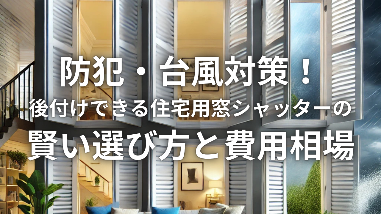 防犯・台風対策！後付けできる住宅用窓シャッターの賢い選び方と費用相場