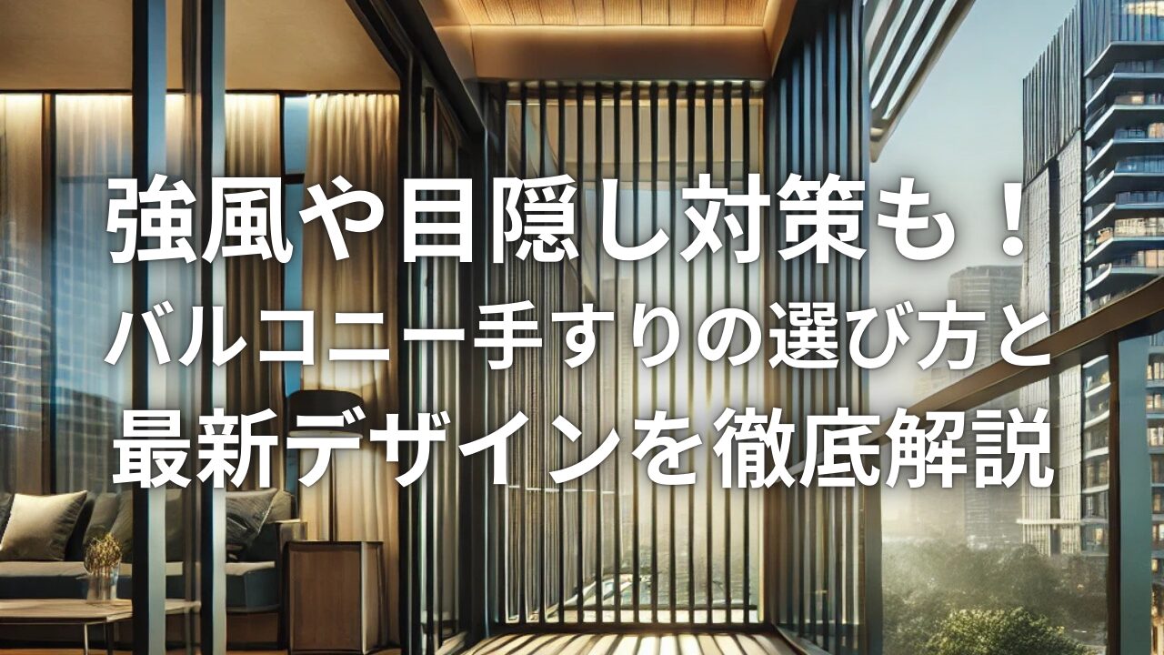 強風や目隠し対策も！バルコニー手すりの選び方とリクシルの最新デザインを徹底解説