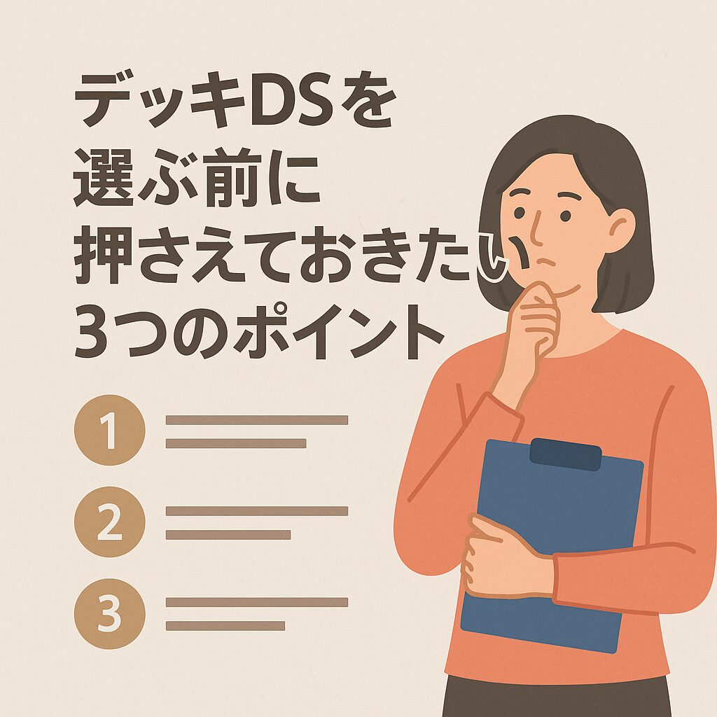 デッキDSを選ぶ前に押さえておきたい3つのポイント