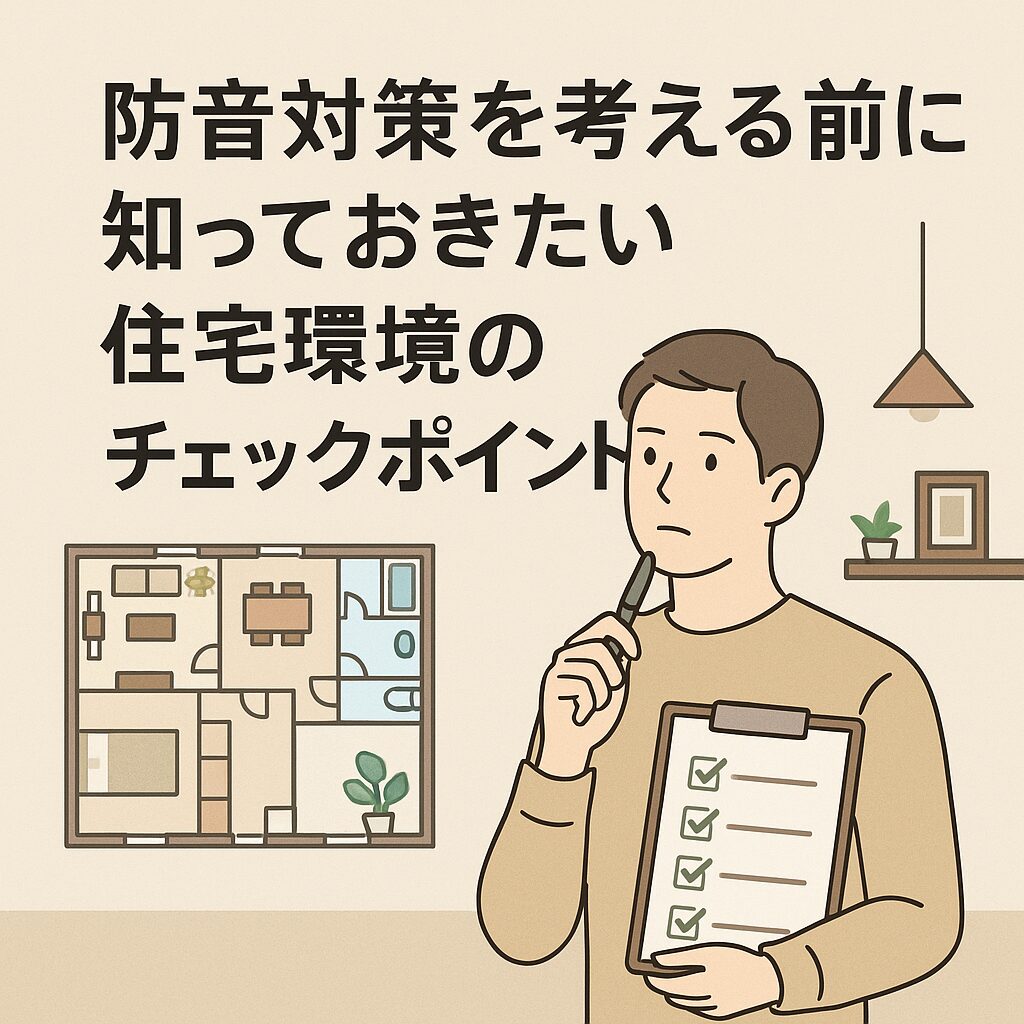 防音対策を考える前に知っておきたい住宅環境のチェックポイント