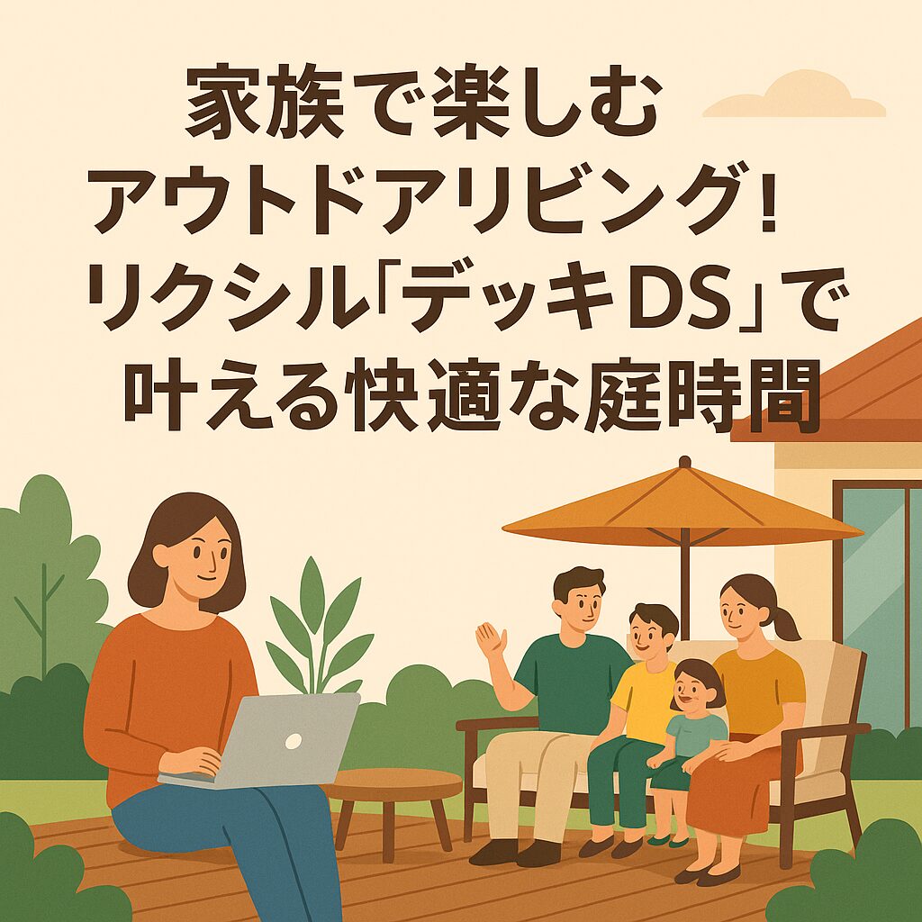 家族で楽しむアウトドアリビング！リクシル『デッキDS』で叶える快適な庭時間