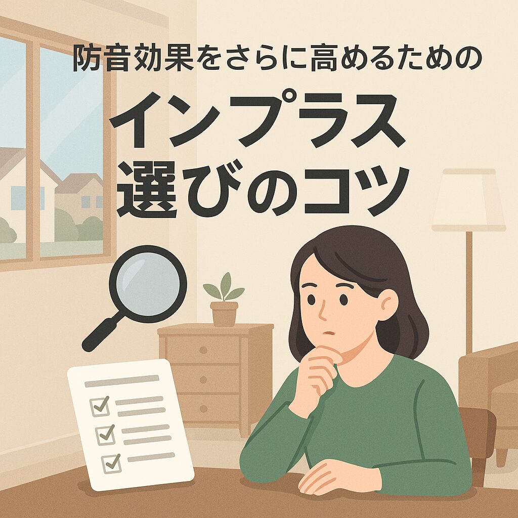 防音効果をさらに高めるためのインプラス選びのコツ