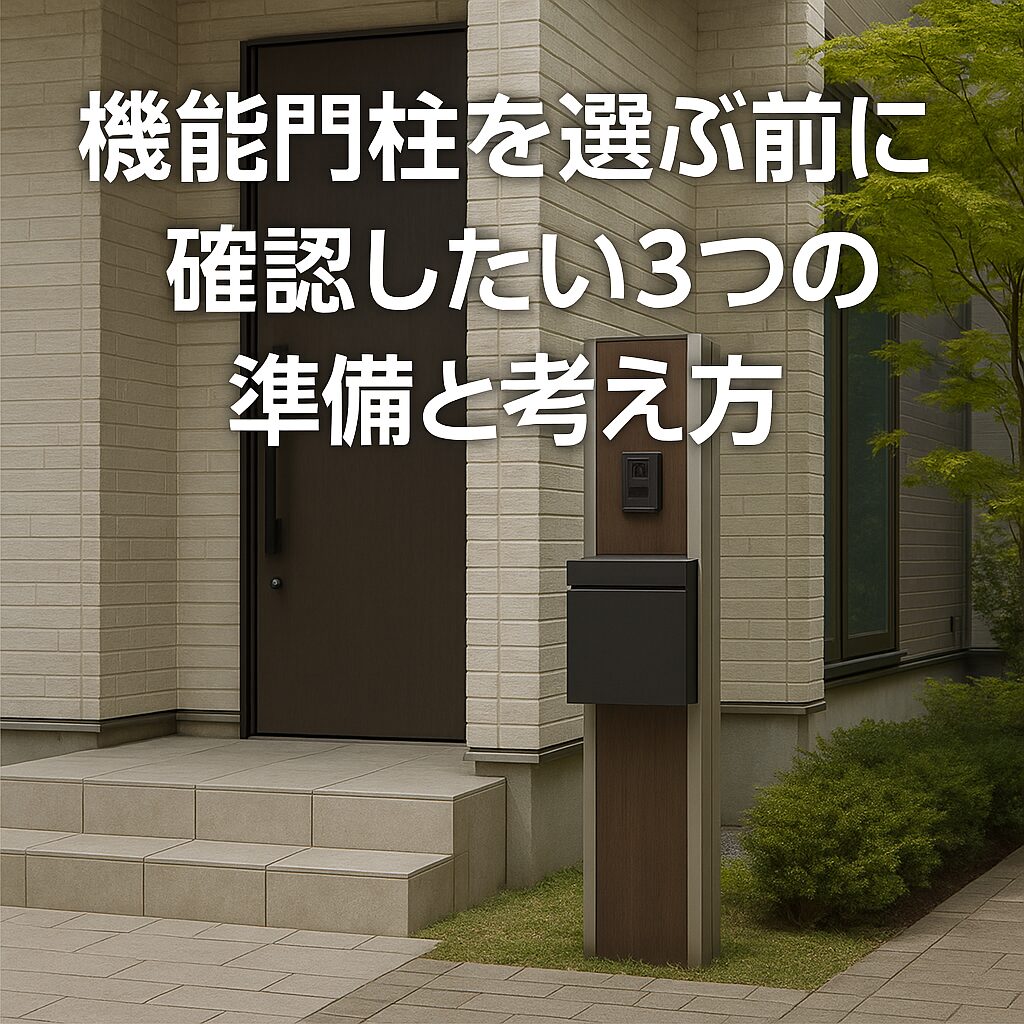機能門柱を選ぶ前に確認したい3つの準備と考え方