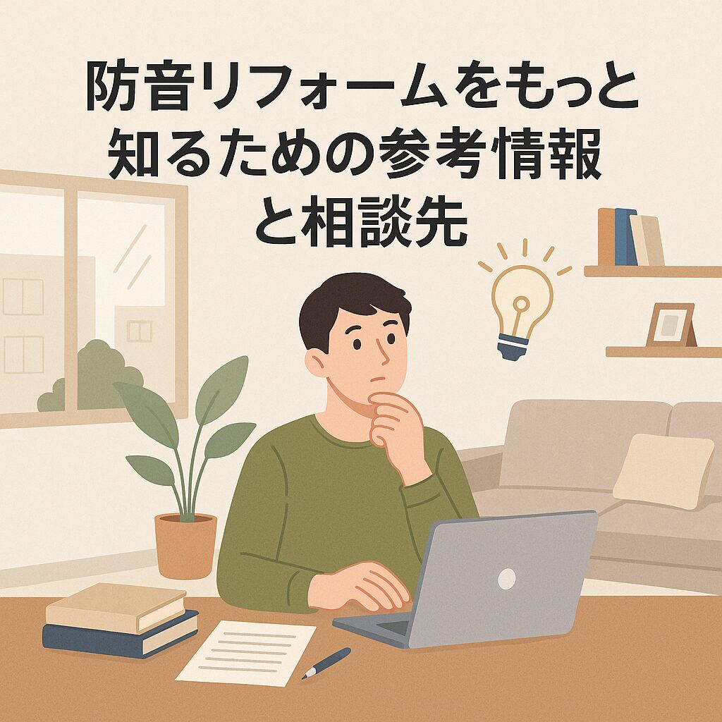 防音リフォームをもっと知るための参考情報と相談先