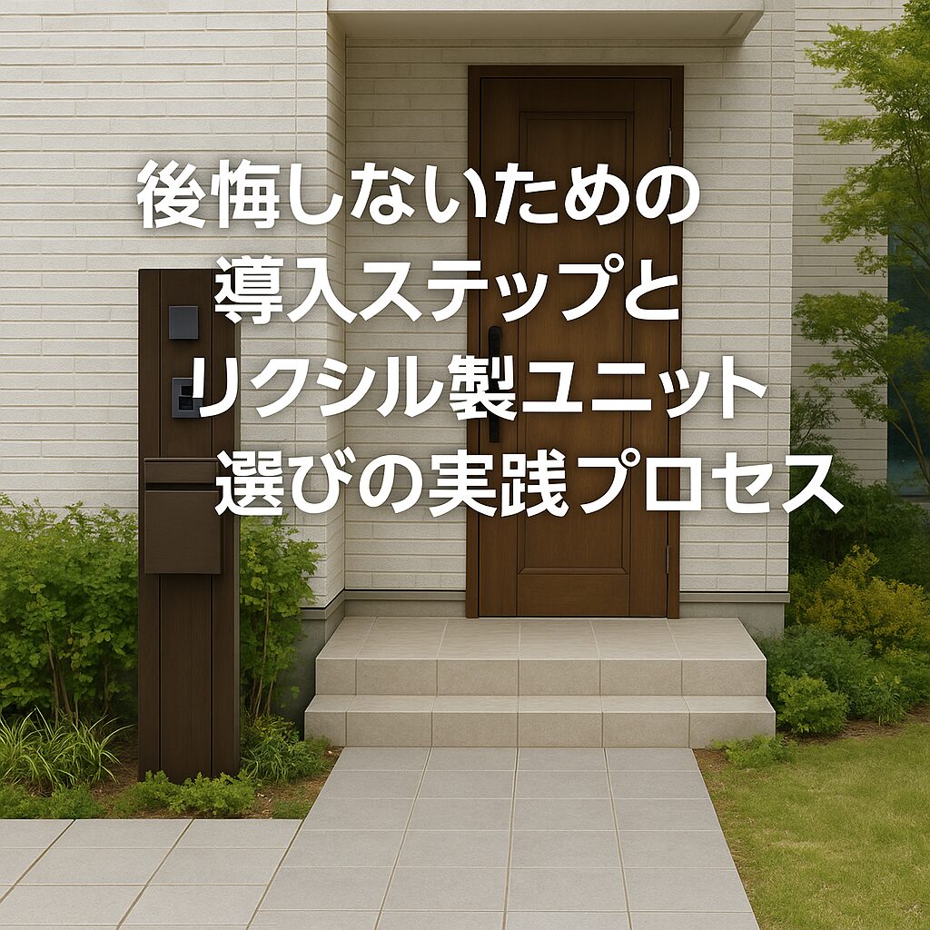 後悔しないための導入ステップと、リクシル製ユニット選びの実践プロセス