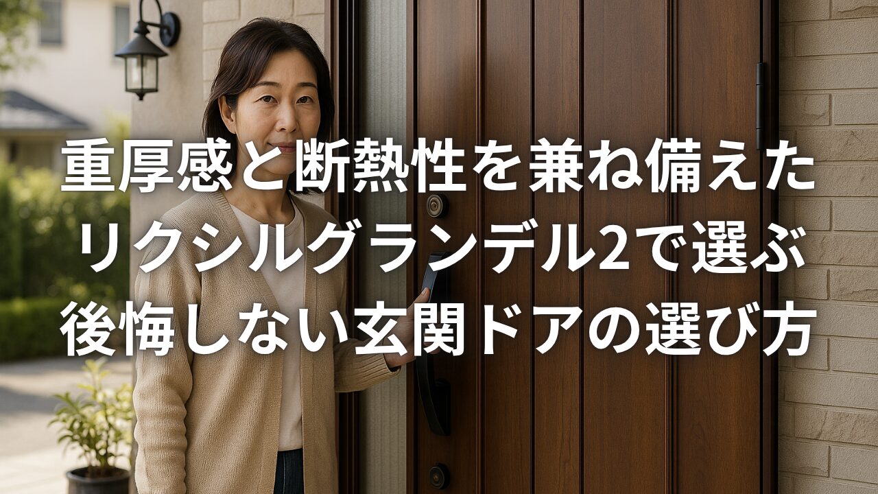 重厚感と断熱性を兼ね備えたリクシルグランデル2で選ぶ後悔しない玄関ドアの選び方