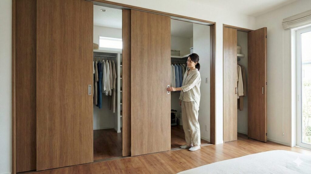 折れ戸と連動引き戸の違い クローゼットドアの種類別比較