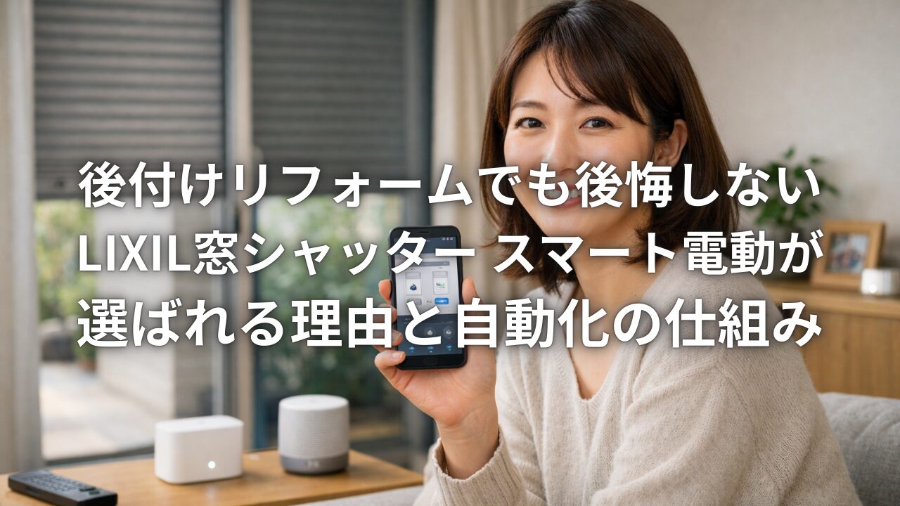 後付けリフォームでも後悔しない LIXIL窓シャッター スマート電動が選ばれる理由と自動化の仕組み