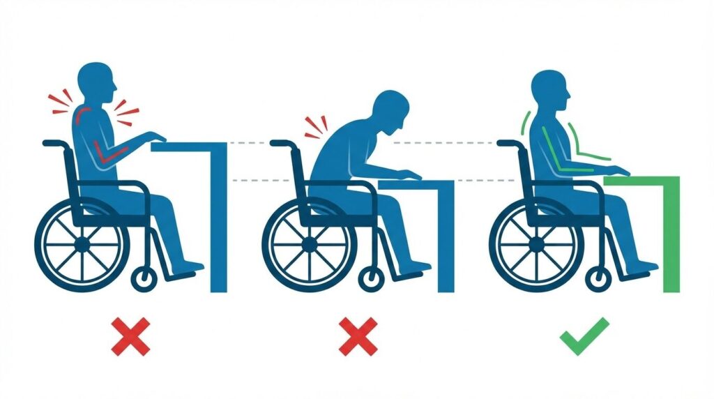 肘を曲げて作業しやすい高さを基準にしたワークトップ高の考え方