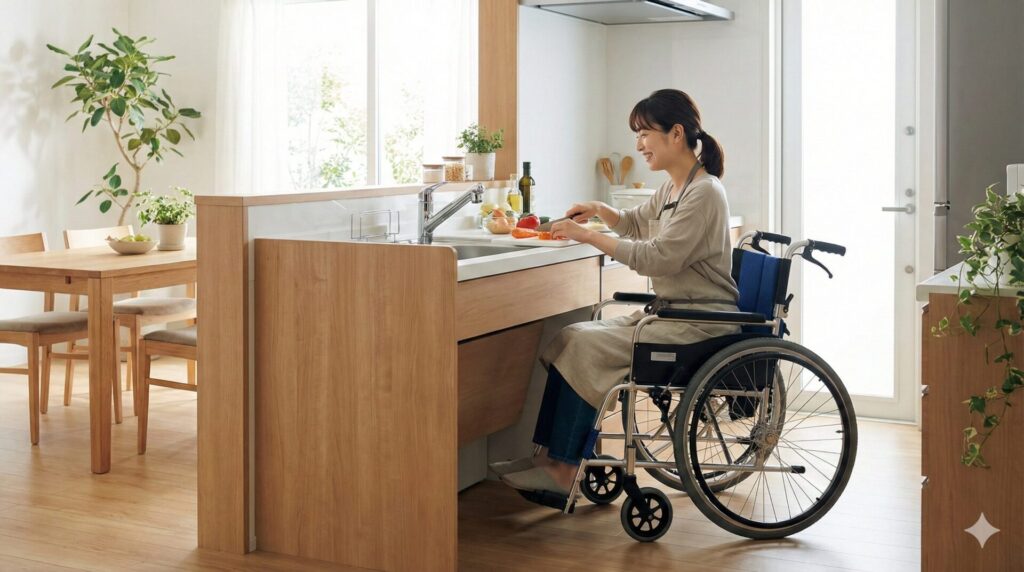 LIXIL「ウエルライフ」とは?座ったままでも快適に料理ができる基本構造