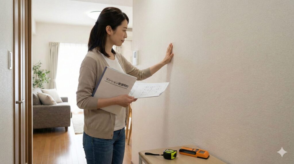 デコマド設置前に必ず確認すべきマンション管理規約と壁構造の注意点