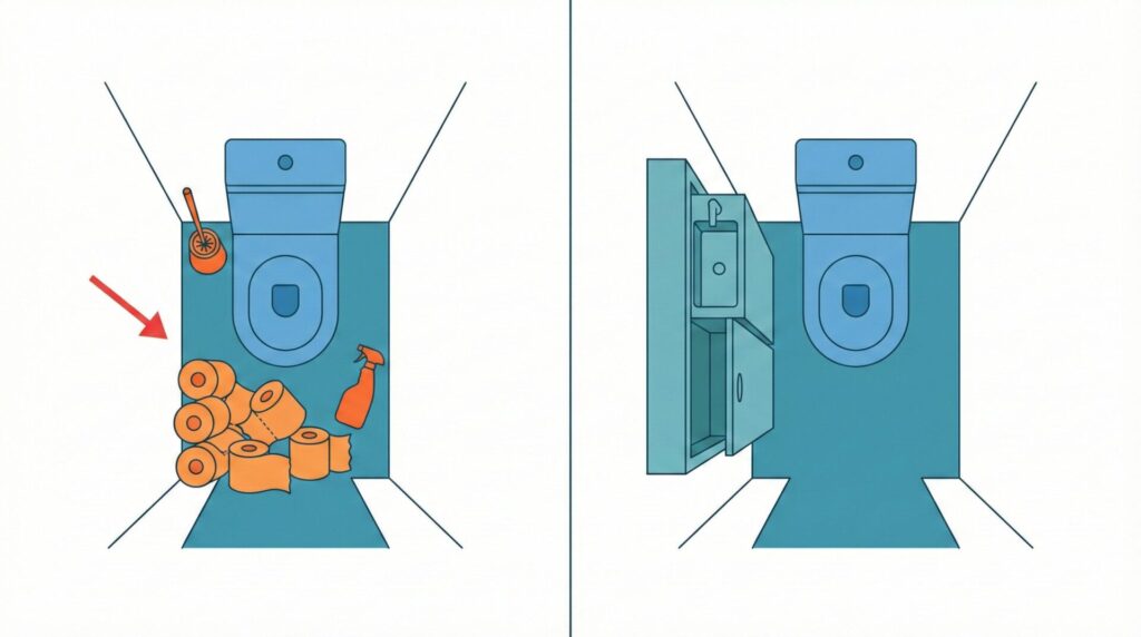 床に物を置きにくいトイレで片付けやすさが変わる