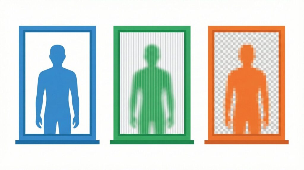 透明感と視界をコントロールする代表的なデザイン