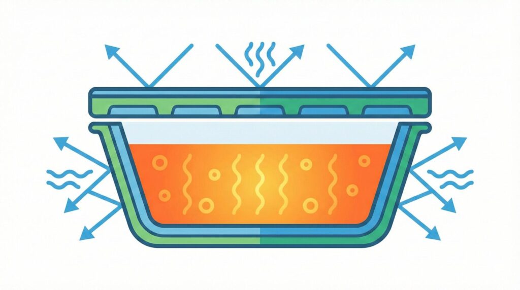 上下から熱を閉じ込める浴槽保温材と専用組フタによる二重構造