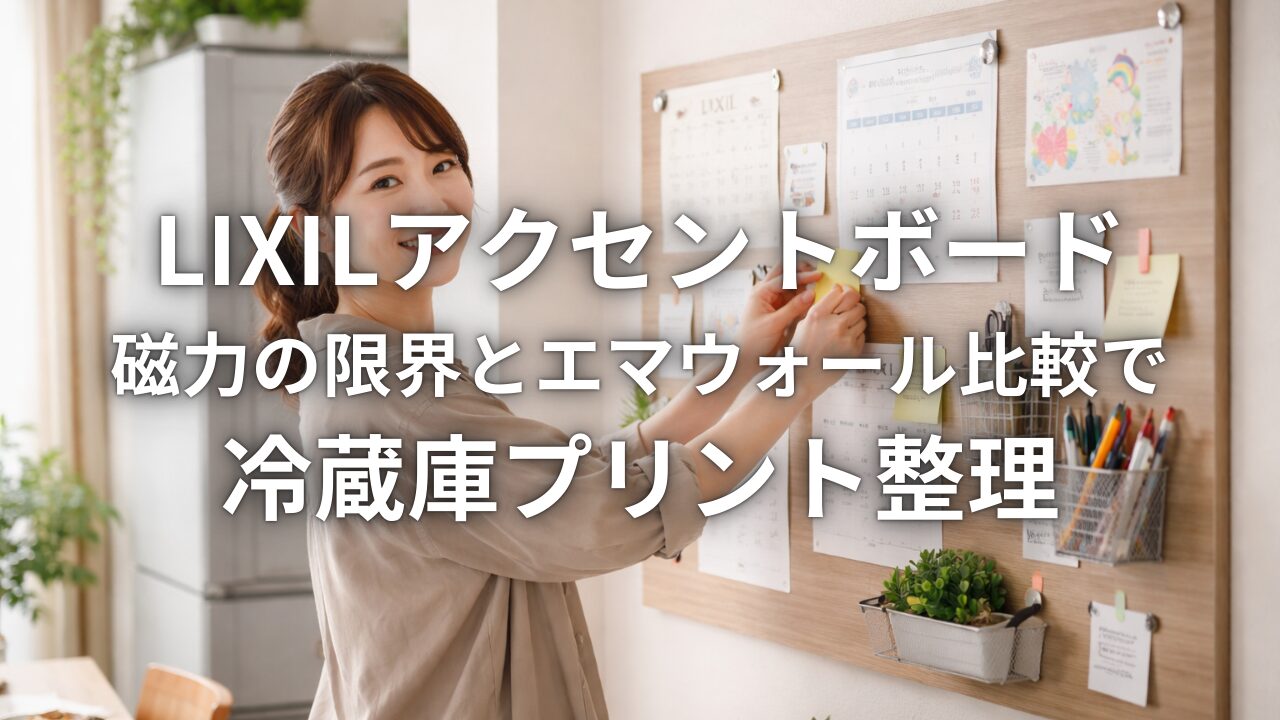LIXILアクセントボード 磁力の限界とエマウォール比較で冷蔵庫プリント整理