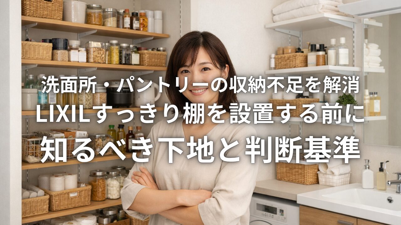 洗面所・パントリーの収納不足を解消 LIXILすっきり棚を設置する前に知るべき下地と判断基準