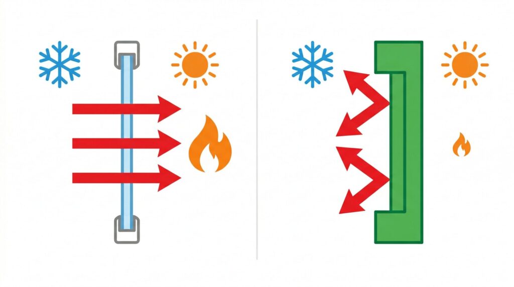 断熱性能は窓の構造と素材によって変わる