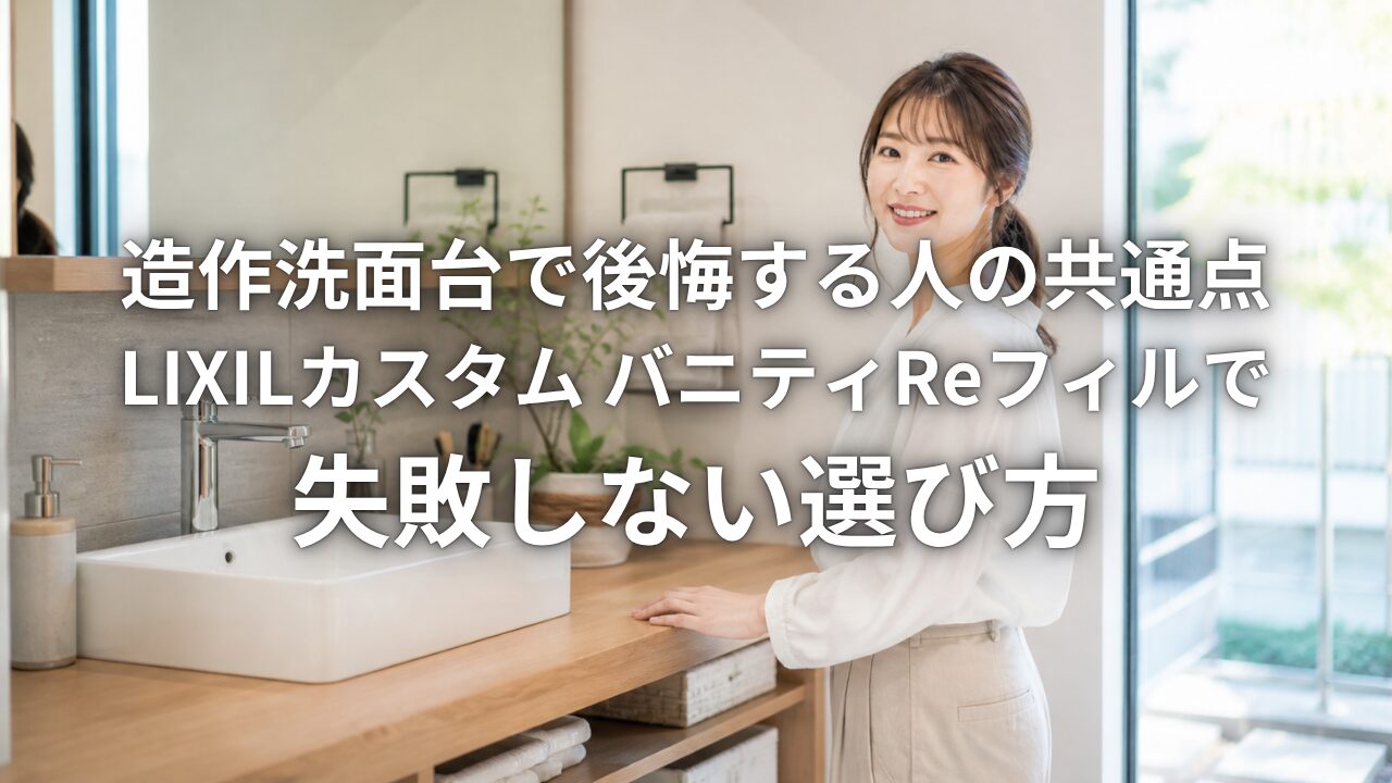 造作洗面台で後悔する人の共通点 LIXIL カスタム バニティ Reフィルで失敗しない選び方