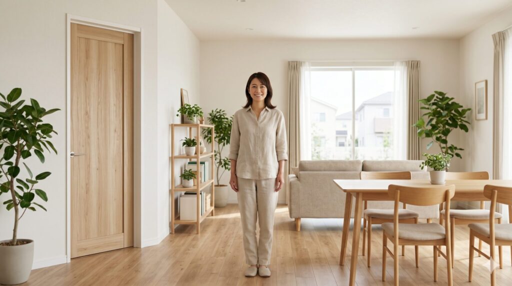 北欧ナチュラルなLDKに整える室内ドアと床と家具の組み合わせ方