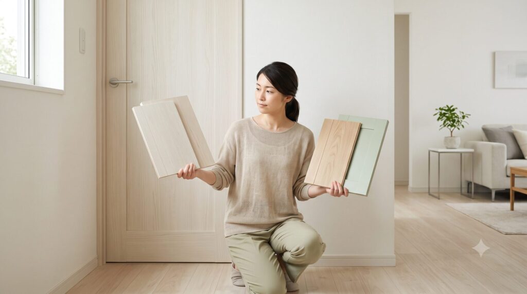 空間を引き締める室内ドアと床色の組み合わせ方