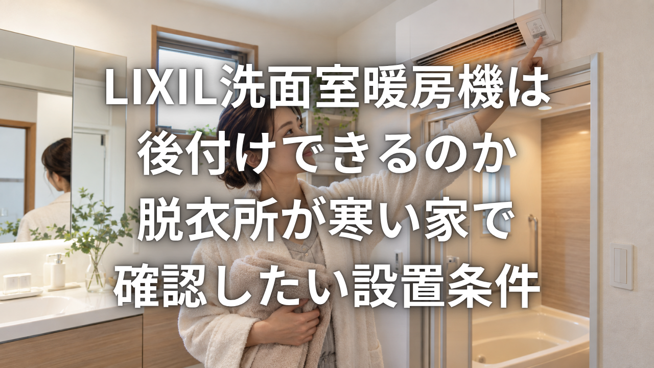 LIXIL洗面室暖房機は後付けできるのか 脱衣所が寒い家で確認したい設置条件