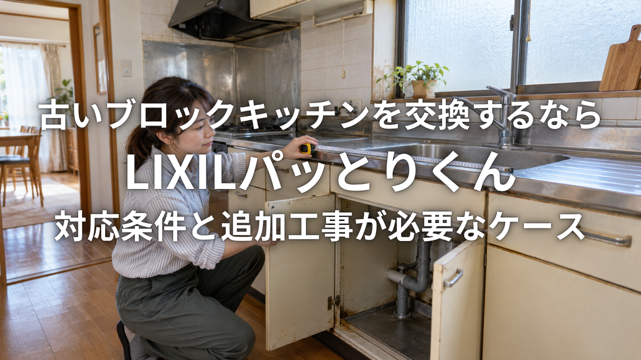 古いブロックキッチンを交換するならLIXILパッとりくん 対応条件と追加工事が必要なケース