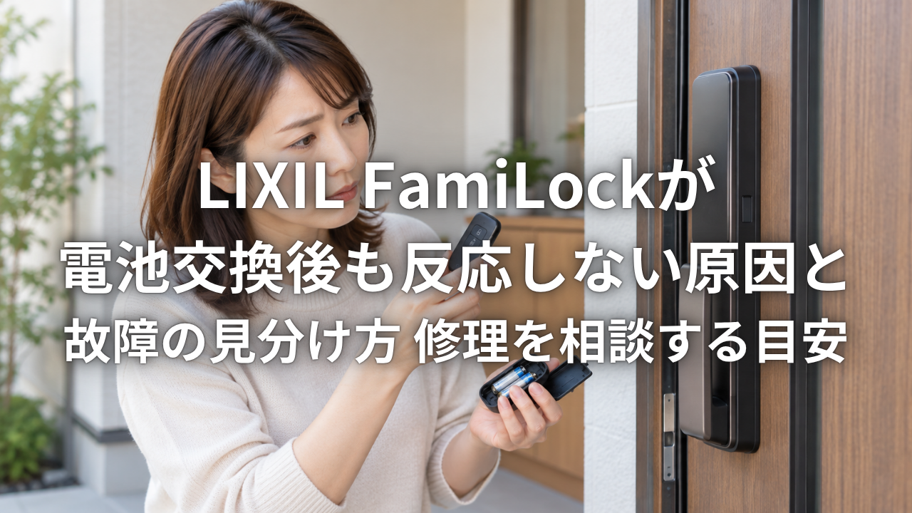 LIXIL FamiLockが電池交換後も反応しない原因と故障の見分け方 修理を相談する目安